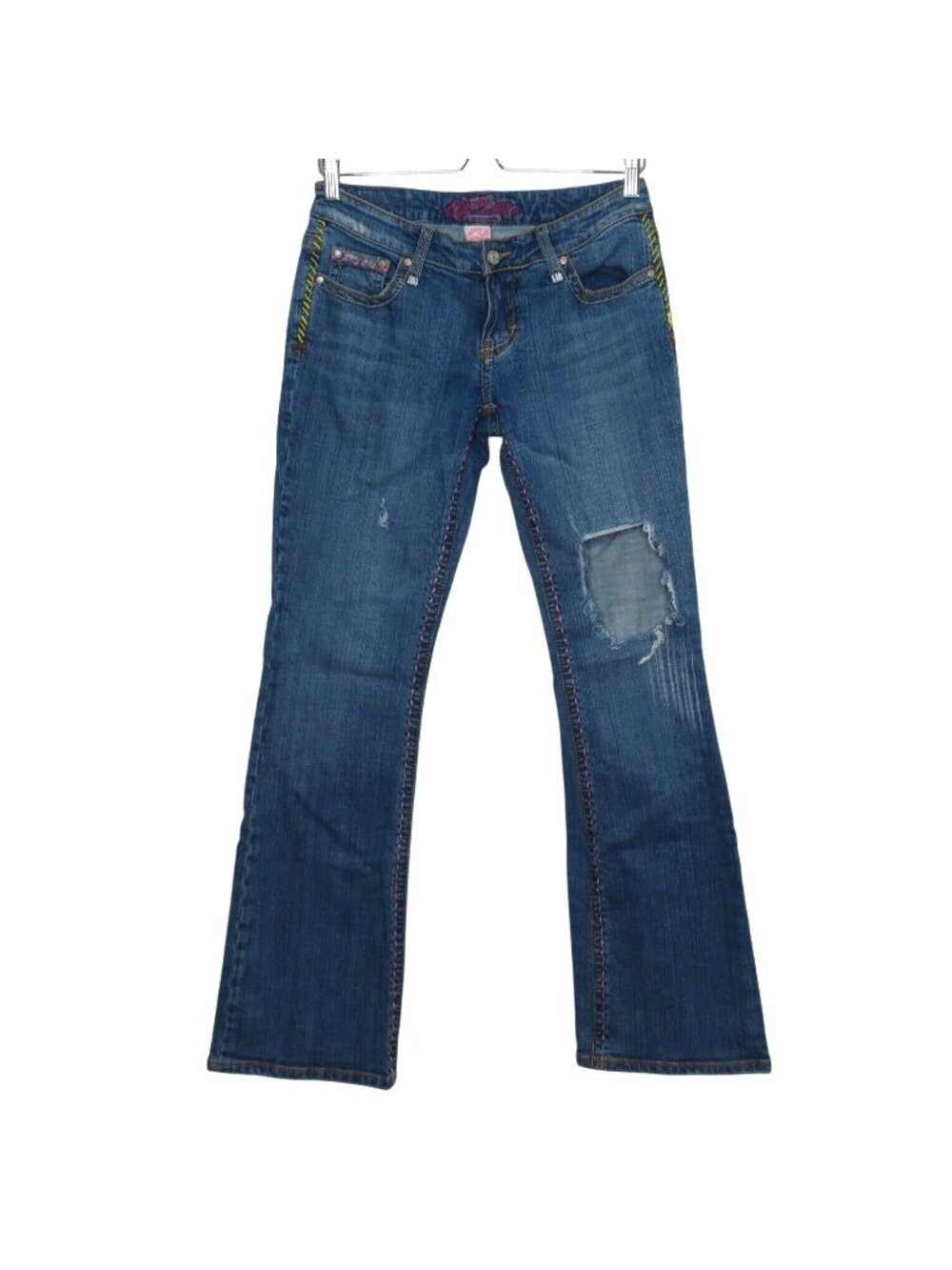 Princy Jessica Simpson Women 7 Low Boy Distressed Low Rise Denim Jeans Y2K 2000s